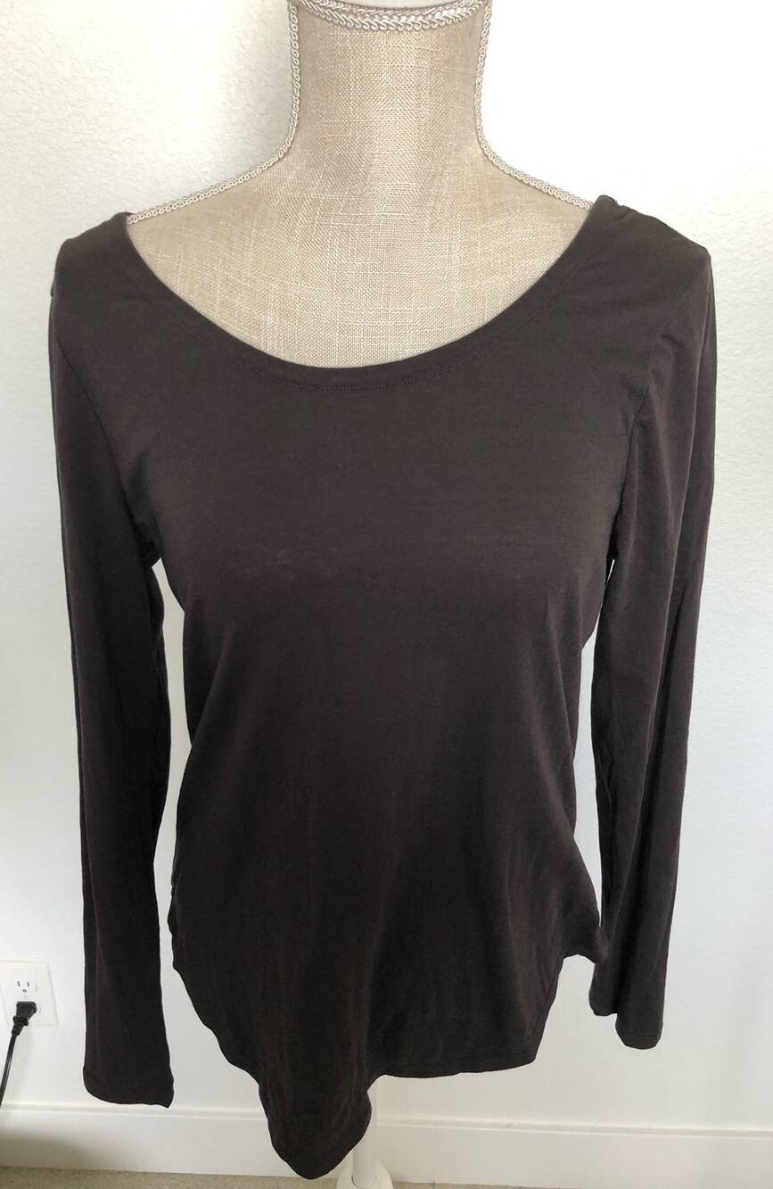 Chaser Dark Chocolate Macrame Long Sleeve Top - M